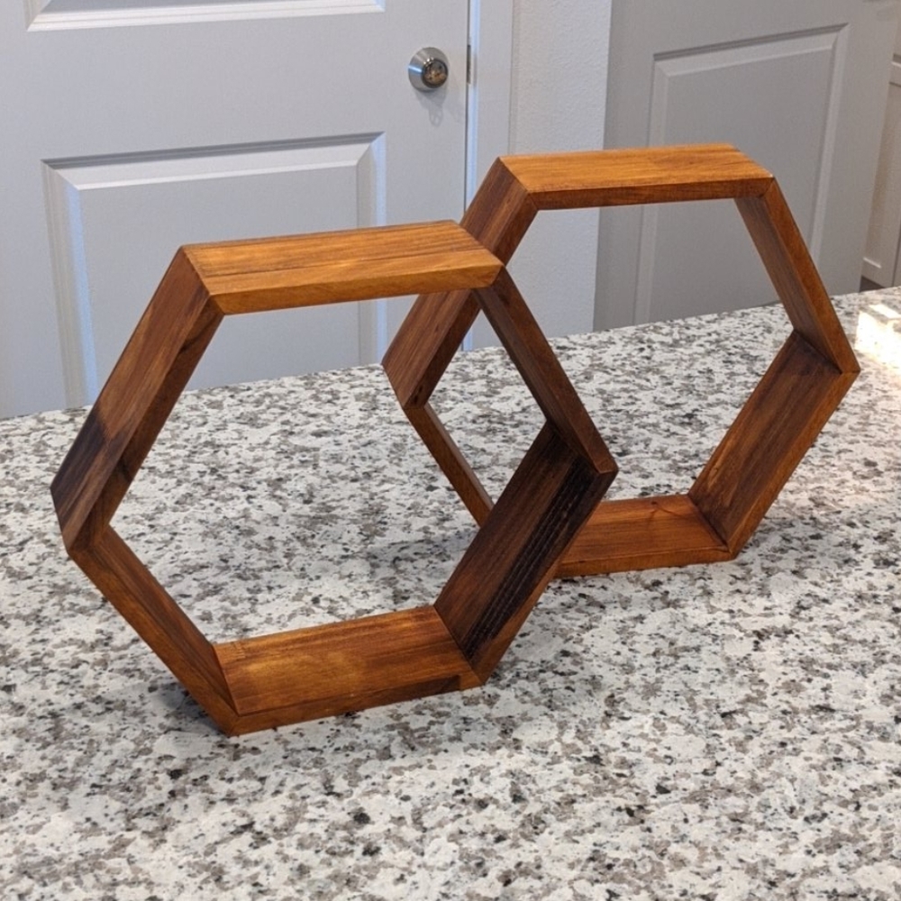 Matte Wood Hexagon Shelf Pier1 - Sold as a Pair